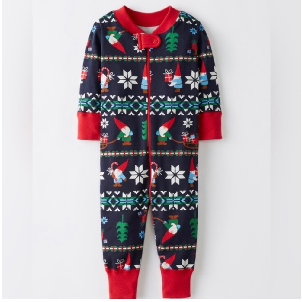 Hanna Andersson Organic Cotton Baby Zip Onesie Pajamas, Christmas 18-24M